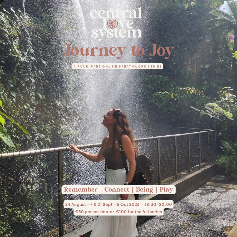 Journey to Joy — a four-part online breathwork series. Remember, Connect, Being, Play. 24 August, 7 and 21 September, 5 October 2026, 18:30–20:00.